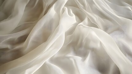 Obraz premium Draped cream colored sheer fabric textile