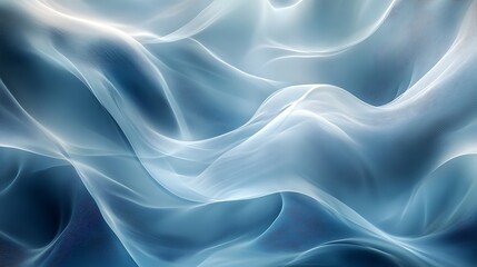 Obraz premium Flowing blue waves abstract background digital art calm environment