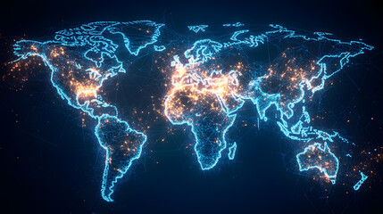 Dynamic 3D Concepts of Global Investing, Market Growth, and Business Innovation