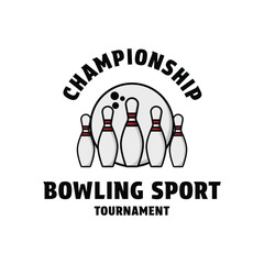 bowling logo design tournament championship vintage design template