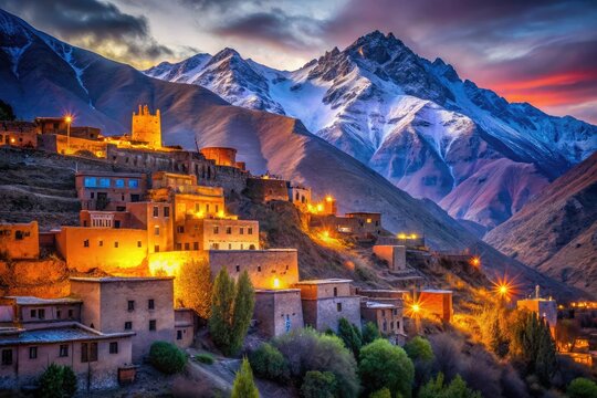 Mystical Kasbah du Toubkal, Imlil, Atlas Mountains, Morocco, Low Light