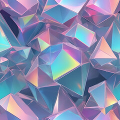 Obraz premium A holographic abstract background with prismatic light refractions, iridescent tones, and soft blurred edges, evoking a futuristic and dreamy atmosphere