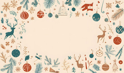 Luxurious Christmas and Holiday Promotion Banner with Elegant Ornaments, for Tags, Posters, and Banners with Ample Space for Custom Text Overlay