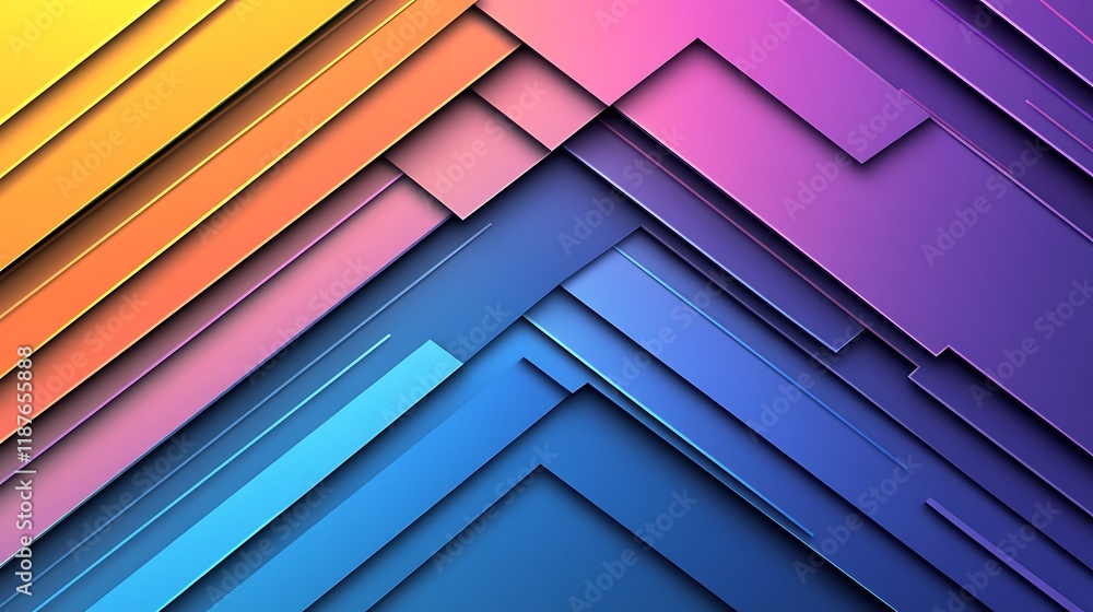 Poster Abstract Diagonal Color Block Gradient Design