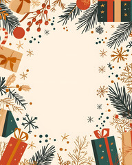 Luxurious Christmas and Holiday Promotion Banner with Elegant Ornaments, for Tags, Posters, and Banners with Ample Space for Custom Text Overlay
