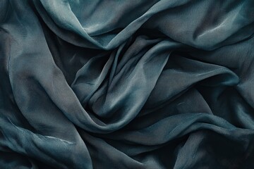 Draped Teal Fabric Shows Textured Surface
