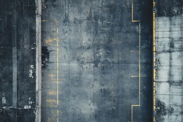 Aerial View of a Weathered Asphalt Parking Lot