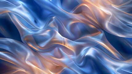 Obraz premium Abstract Blue and Orange Silk Drape Wallpaper