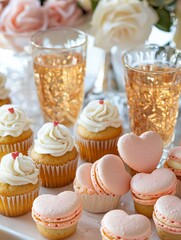 Elegant Heart-Shaped Desserts on a Styled Table