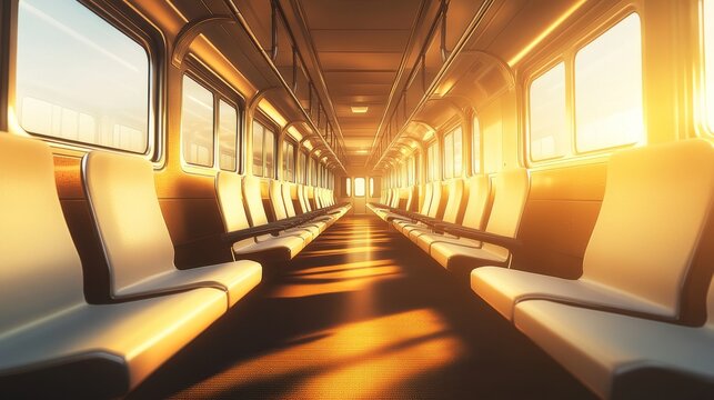 a tranquil empty train car