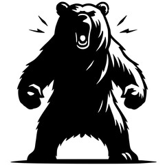 Angry bear silhouette