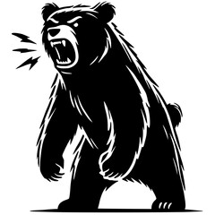 Angry bear silhouette