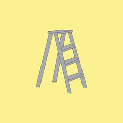 Ladder steps vector illustration on yellow background