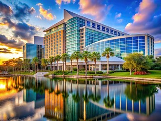 Orlando World Center Marriott Hotel Florida Horizontal Architectural Photography AI Art