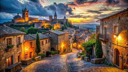 Orvieto Old Town Italy - Historical Portrait Photography AI Art