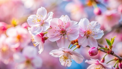 Fototapeta premium Osaka Spring Sakura Macro, Japanese Cherry Blossom Close-up
