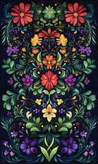 Creative 2D Doodle Floral Illustrations for wallpaper, card, tile