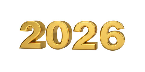 Happy New Year 2026 3d rendering Text Effect banner or poster card design