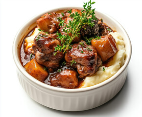 Fototapeta premium Rustic Coq au Vin with Creamy Mashed Potatoes