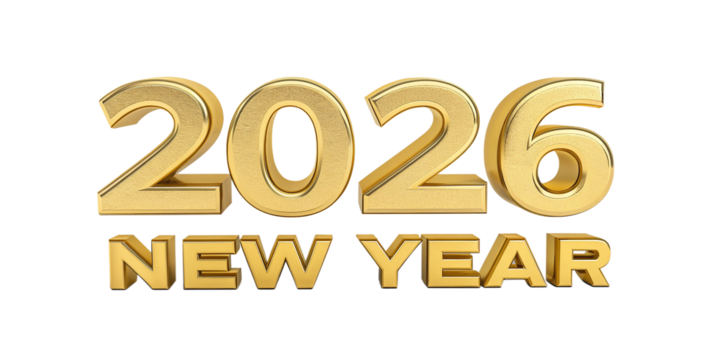 Happy New Year 2026 3d rendering Text Effect banner or poster card design