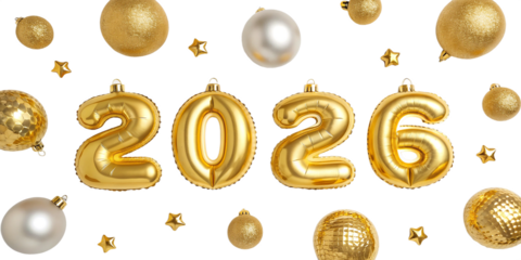 Happy New Year 2026 3d rendering Text Effect banner or poster card design