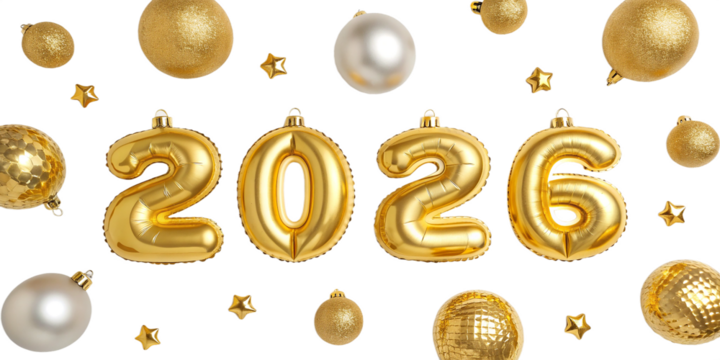Happy New Year 2026 3d rendering Text Effect banner or poster card design