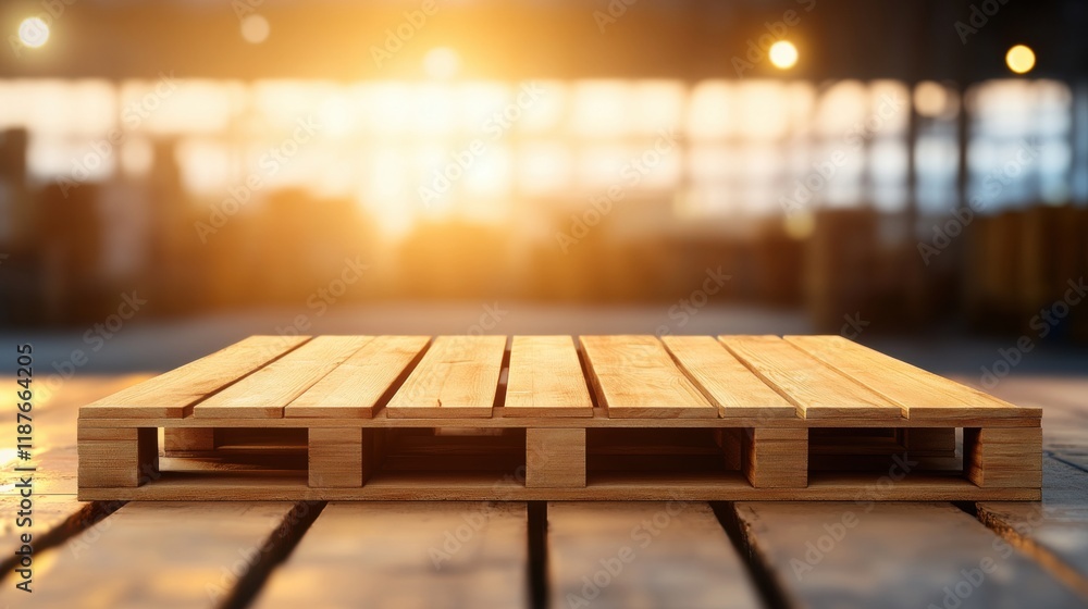 Aufkleber wooden table with a blurred background creating a soft-focus effect in a cozy interior setting