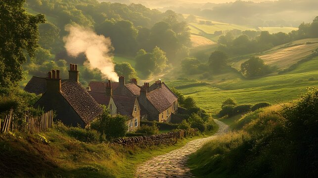 Picturesque English Countryside Village