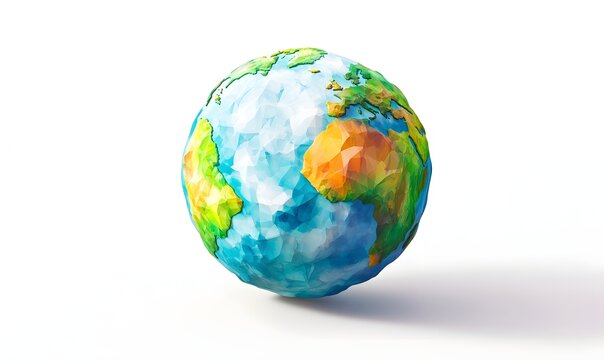 Low-poly Earth globe illustration.