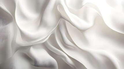 Obraz premium Draped White Fabric Softly Flows in Gentle Waves