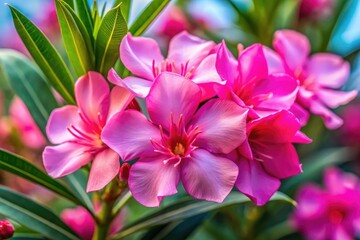 Naklejka premium Pink Oleander Macro Closeup - Stunning Floral Photography