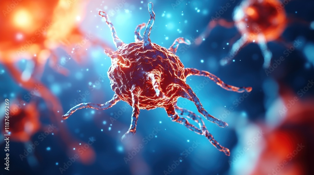 Poster multiple pathogens under microscope revealing cellular structures and infection potential