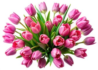 Obraz premium Pink Tulip Bouquet, Spring Flowers, Floral Photography