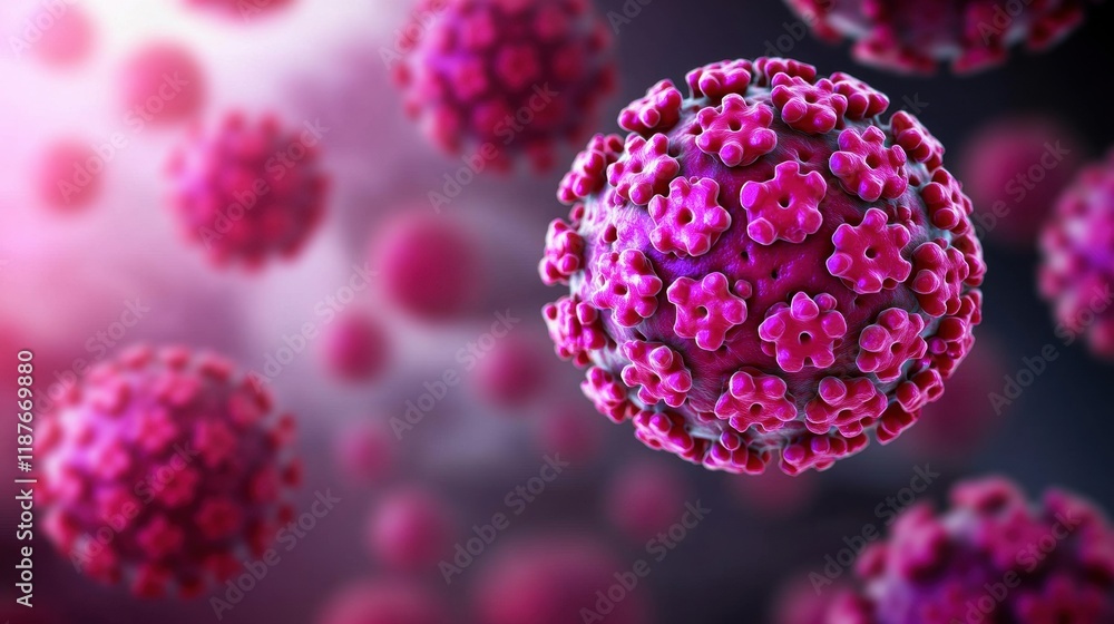 Aufkleber a colorful, close-up depiction of virus particles, showcasing intricate details and structures, emph