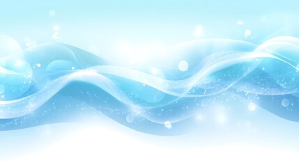 Abstract Blue Waves with Sparkling Light Effects