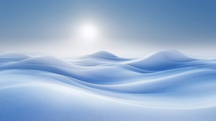 Serene snow landscape with soft light.