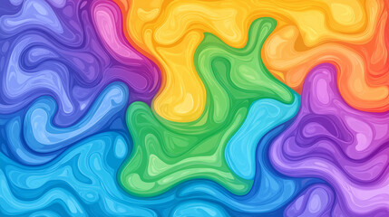 Fototapeta premium Abstract Line Design with Vivid Colors on Isolated Background