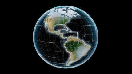Fototapeta premium Digital Globe Showing North and South America