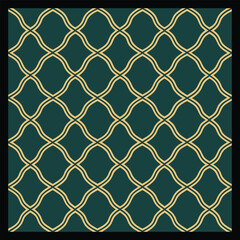 Fototapeta premium Seamless illustrated pattern made of abstract elements in beige, green and black Abstract seamless pattern with gold and blue circles. Vector illustration for your design. 