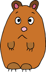 cute funny brown bear sitting and looking at camera