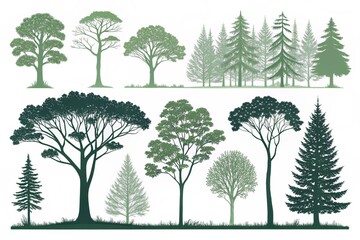 Obraz premium collection of trees