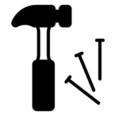 Hammer icon, glyph icon style