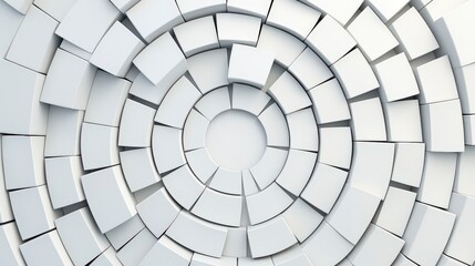 Naklejka premium Abstract Circular Pattern of White Cubes with Gradual Layering in a Three-Dimensional Design