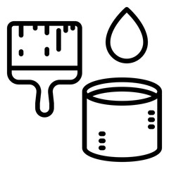 paintbrush icon, line icon style