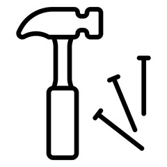 Hammer icon, line icon style