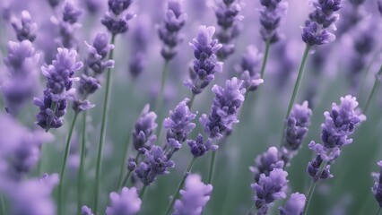 Close up of a bunch of lavender flowers generative Ai