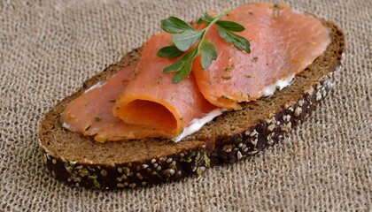 Artisan Smoked Salmon on a Nordic Rye Bread Canvas