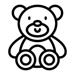 Cute Line Art Teddy Bear Illustration
