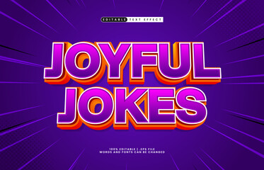 joyful jokes editable text effect with a comedy and funny text style