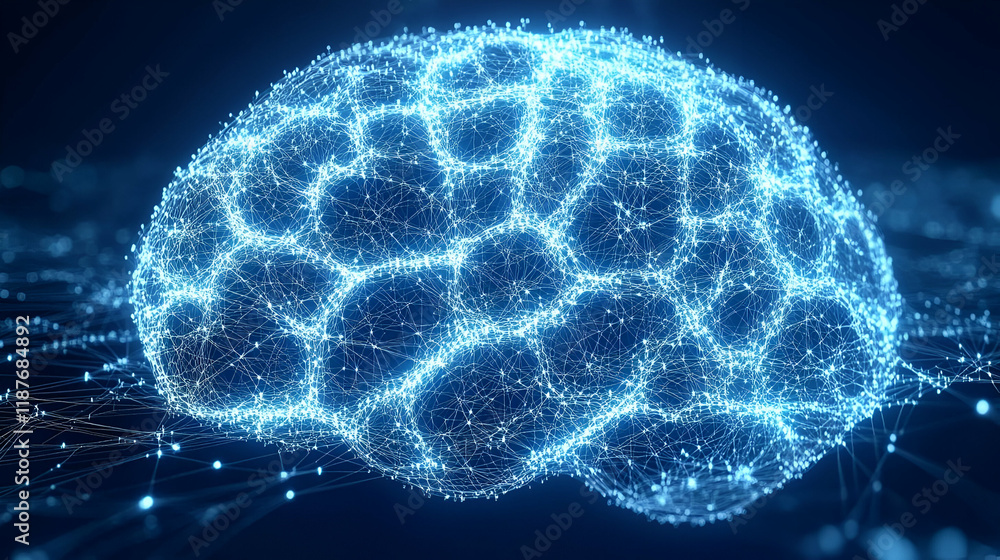 Poster abstract representation of a human brain as a complex neural network
